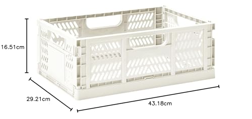 3 Sprouts - Cassette Pieghevoli In Plastica - Ideali Per Campeggio E Uso Domestico - Crema - 10