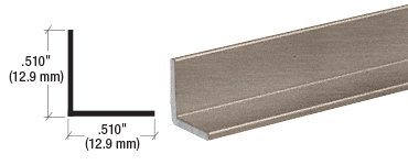 CRL Brushed Nickel 1/2 Aluminum Angle Extrusion - 12 ft Long