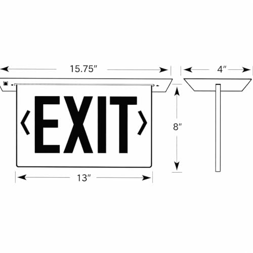 Image of Morris Products LED Exit Sign - Recessed Mount Edge - Red on Clear Panel, White Housing - Compact, Low-Profile Design - Double Sided Legend - Energy Efficient, High Output - 1 Count, 5-Pack