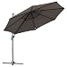 Produktbild Outsunny Sonnenschirm Gartenschirm Ampelschirm rund Roma mit Handkurbel 360° drehbar Aluminum + Stahl + Polyester Grau Ø294 x 248 cm