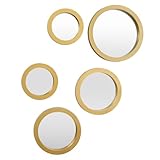 Coloris : Or Paris Prix Lot de 5 Miroirs Muraux Rond New York 28cm Doré