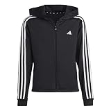adidas Mädchen Hooded Track Top G Tr-Es 3S Fzh, Black/White, HR5792, 152