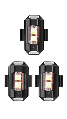 Feux de moto stroboscopiques momt : lumière pour vélo anti-collision et drone (3Pcs)