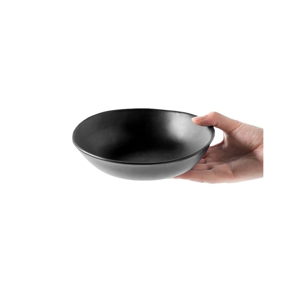 WOTZOV Salad Bowl Ceramic Tableware Fruit Salad Bowl Plate Breakfast Oatmeal Bowl Home Shallow Soup Bowl Kitchen Supplies，2