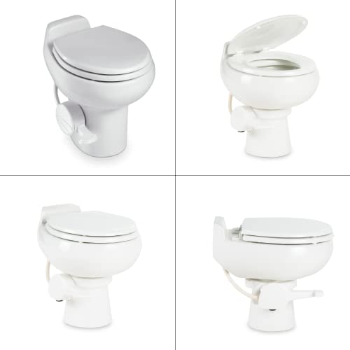 Dometic Sealand 510 Plus Rv/Marine Toilet -Foot Pedal Flush With Elongated Enameled Wood Seat - Standard Height - Efficient Water Consumption Eco-Friendly Flush #TOP3