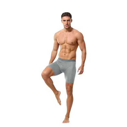 Calzoncillos transpirables para hombre de algodón con soporte gris XXL 5