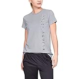 Under Armour Damen Vertical WM Graphic Classic Crew Kurzarmshirt, Grau, Small