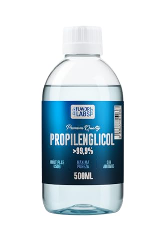 FLAVOR LABS Propilenglicol USP 500 ml – 99,9% pureza – Grado alimentario, cosmético y farmacéutico