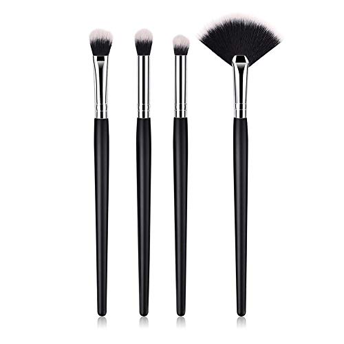 KiGoing 4 Petits Pinceaux De Maquillage des Sourcils Noirs - avec Manche en Bois Cover