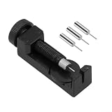 Strumento di riparazione per orologi in metallo, include 3 perni extra, adatto per cinturini fino a 4,1 cm, strumento manuale portatile per la regolazione dell'orologio (nero)