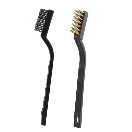 STOBAZA Set 10pcs Stainless Steel Brush Set Wire Brush for Rust Dish Scrubber Comfortable to Hold Handle Polish