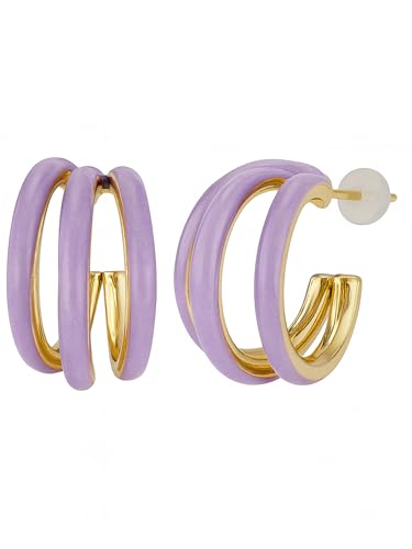 Image of Bohey by KARATCART Gold-Toned Classic Half Hoop Earrings for Women