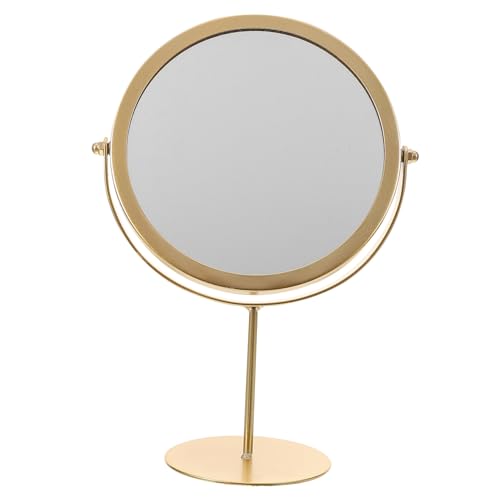 Espejo de Mesa Redondo Dorado para Maquillaje