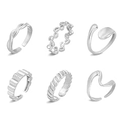 6Pcs Silver Ring A