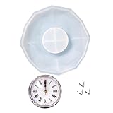 OFFIGAM 1 Set Polygonale Uhrenform Zahlenherstellungsformen Uhrenform DIY Silikonuhrform Uhr DIY Form Uhrenform Silikonform Handarbeits Silikonform Bastelform Kieselgel Silber