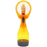 Ventilatore, palmare con funzione spray, portatile, alimentato a batteria AA, in plastica, umidificatore da spiaggia, acqua ghiacciata per il raffreddamento estivo (giallo)