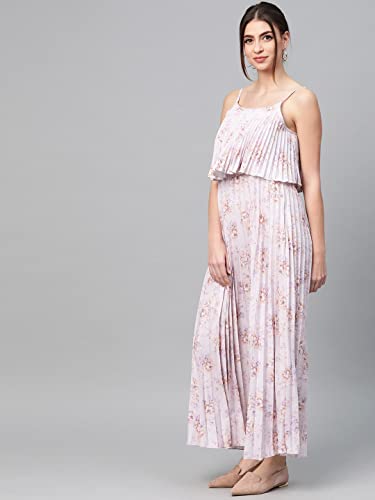 Image of Sassafras Women Floral Strappy Pleated Maxi Dress