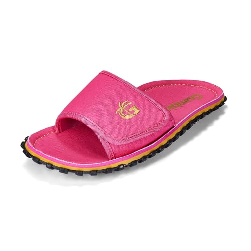 Gumbies Strider Unisex Slides, with Supersoft Cotton Adjustable Strap, Cotton Footbed & Recycled Rubber Sole - Comfort Guaranteed - Pink - EU42
