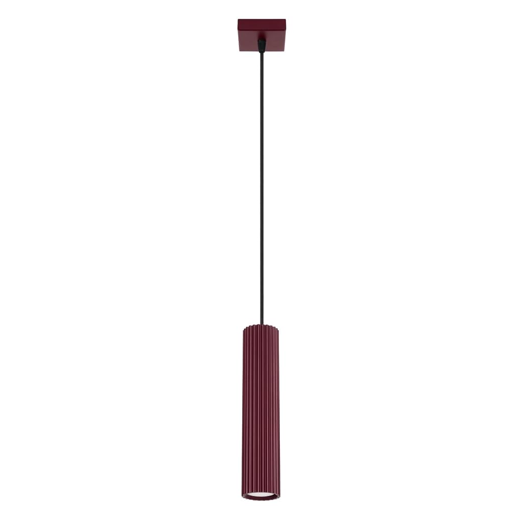 SOLLUX lighting KARBON 1 Pendant Light, Burgundy