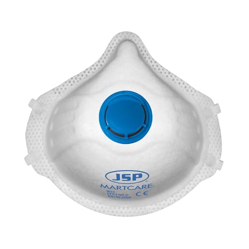 JSP Martcare® Geformte Einwegmaske (M32) FFP3V - Schachtel mit 10 Stück (BEH130-002-A00), Weiß