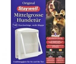 STAYWELL Hundetür Katzentür / in Weiß, für mittelgroße Hunde & Katzen Hundeklappe Katzenklappe
