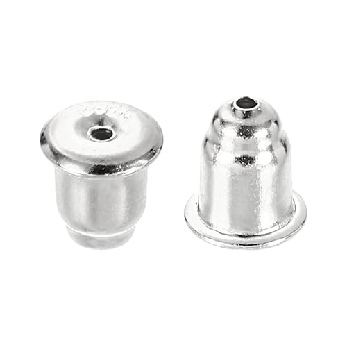Cierres para pendientes de 4 mm en plata S925 con forma de bala, 2 unidades 2