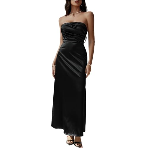 Robe longue dos nu en satin chic pour femme et soirée chic de mariage