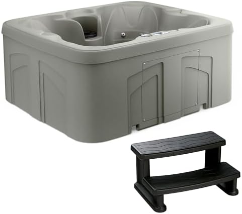 Lifesmart 4-Person Plug & Play 13-Jet Hot Tub Spa, Thermal Cover and Steps