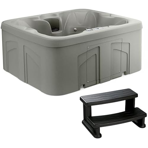 Lifesmart 4-Person Plug & Play 13-Jet Hot Tub Spa, Thermal Cover and Steps