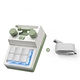 Dorhob One Handed Programmable Mechanical Gaming Keyboard, 4/6/9/12 Keys RGB Macro Keyboard with Knob Plug and Play, for Editing Gaming Industry Office (6 Keys+Double knob+Blueto)