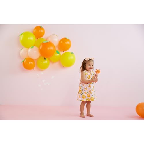 Mud Pie Vestido de sol com estampa laranja para bebês, Estampa laranja, 2 Anos