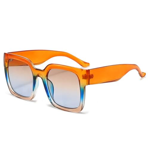 Lunettes de soleil rétro dégradées verres thé bleu et rouge