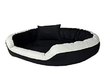 Petbutler Round Shape Reversable Black Color Bed Ultra Soft Ethnic Velvet Dog Bed for Pet Cat- Large