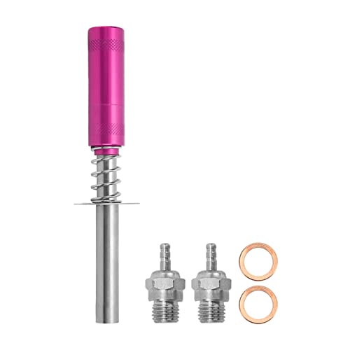 lvifloae Glow Plug Igniter RC Engine Starter N3 Plug Methanol Engine for HSP 80103 Remote Control Oil Powered Car Aircraft (Rose Red)