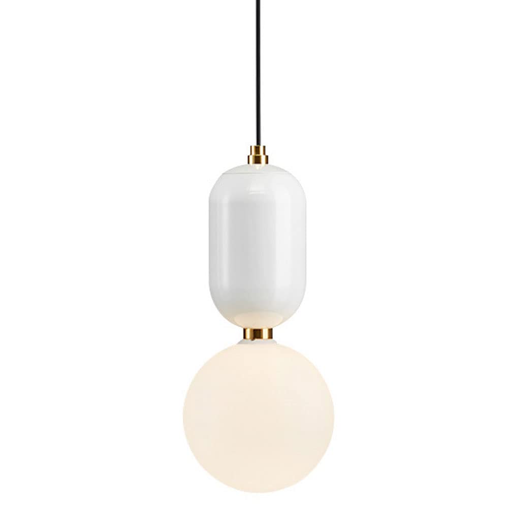 Lámpara colgante de bola de cristal E27 nórdica de una cabeza para iluminación de comedor
