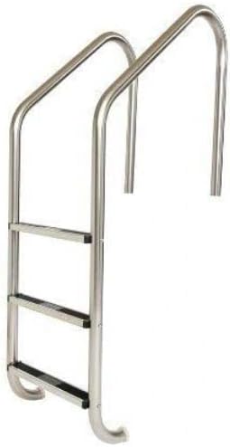 GLOBAL POOL PRODUCTS LAD100 0.049 in. 3 Step Ladder with Plastic Threads Deck Equipment