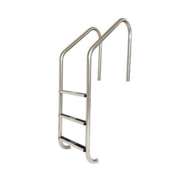 Escalera piscina 3 peldaños plástico y aluminio miniatura 1