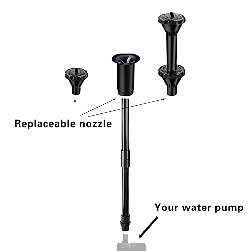 Hottche Fountain Nozzle Kit Plastic Fountain Water Spray Heads For Small Ponds In 3 Fountain Patterns: Blossom, Mushroom And Two-Tier Patterns (Size L） #TOP6