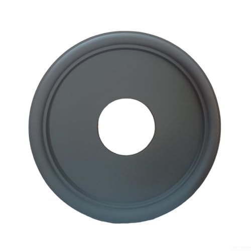 Desiumite Medallón de techo redondo negro para lámparas y ventiladores de techo, placa decorativa de poliuretano de 33 cm de diámetro exterior, impermeable y resistente a la humedad, fácil de colocar