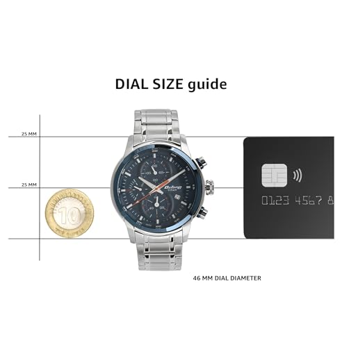 Titan Quartz Chronograph Blue Dial Stainless Steel Strap Watch for Men-NS90086KM01 - Image 4