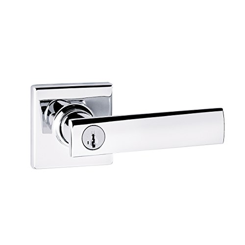 Kwikset Vedani Entry Lever featuring SmartKey® in Polished Chrome