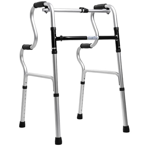 Image of Elvito Ultimate Dual Action Pro Stand-Ease Walker For Old people | Dual Mode (Reciprocal & Fixed) | Height Adjustable 8 Levels | Foldable | Walking For Patients At Home | Walker For Adults Foldable | Walker For Men | 1 Year Warranty | Step walker | (Stand-ease walker)
