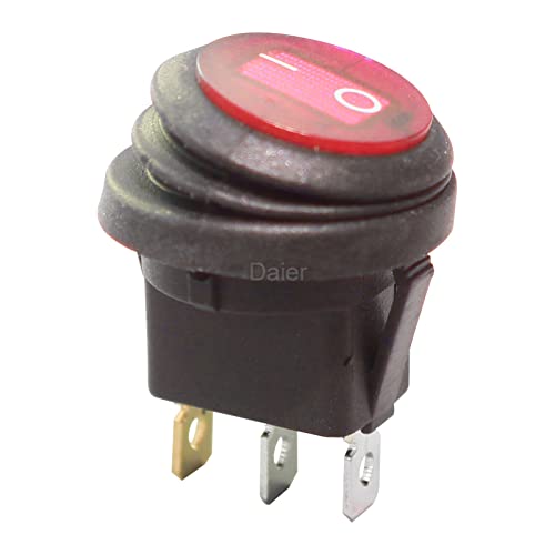 Interrupteur à bascule 12V 20A KCD1 3 broches on off rond étanche partiel marine