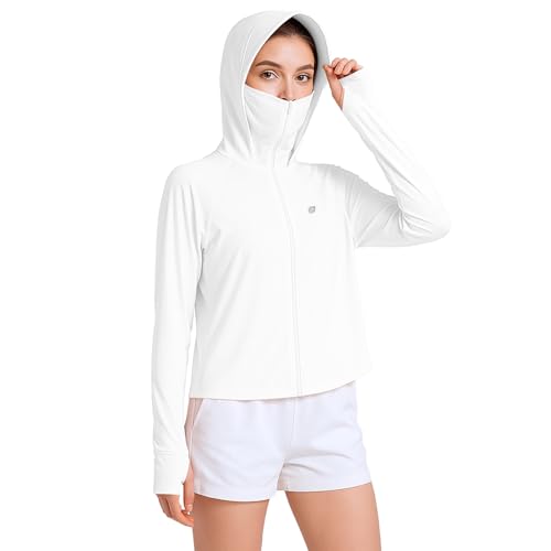 Image of Venzina Women's UPF 50+ Lightweight Athletic Jacket UV Sun Protection Full Zip Cooling Hoodie Long Sleeve Sunscreen Protective Clothing for Women for Outdoor Hiking, S-XL