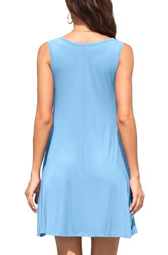 Image of WEACZZY Women Summer Casual Swing T Shirt Dresses Beach Cover up Loose Dress