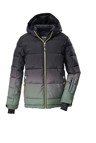 killtec Jungen Skijacke/Ski-Steppjacke mit Kapuze und Schneefang KSW 382 BYS SKI QLTD JCKT, oliv, 140, 42453-000