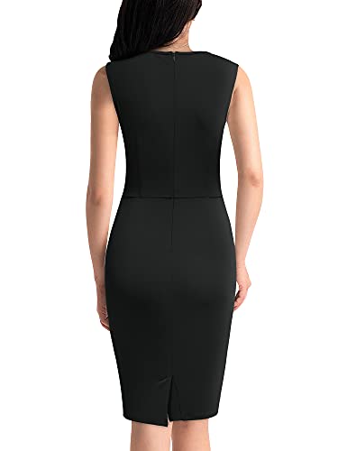 Miusol Women's Retro Ruffle Sleeveless Cocktail Party Pencil Dress2