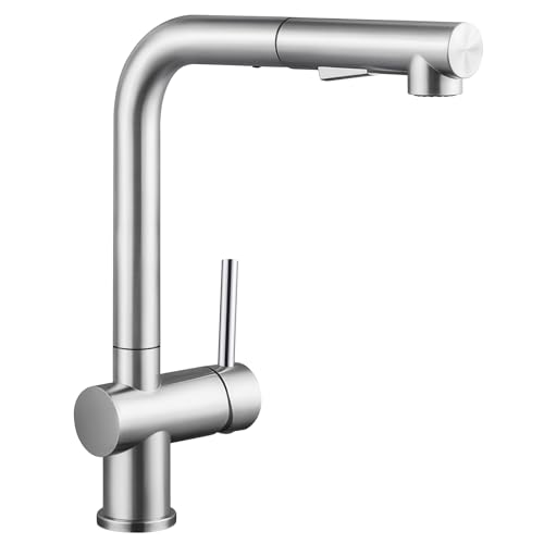 CECIPA Rubinetto Lavello Cucina con Doccetta, Miscelatore Cucina Estraibile con 2 Modalità, Rubinetti con Doccia Estensibile, Miscelatore Girevole a 360°in Acciaio Inox (Spazzolato)