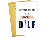 Nchigedy Funny DILF Fathers Day Card for Him Husband, Naughty Fathers Day Card from Wife, Happy Father's Day to my Favorite DILF