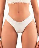 Banamic Seamless Thongs for Women Breathable Thong Underwear No Show Panties Sexy Thong White